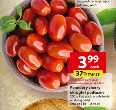 Pomidory cherry okrągłe i podłużne promocja w Auchan