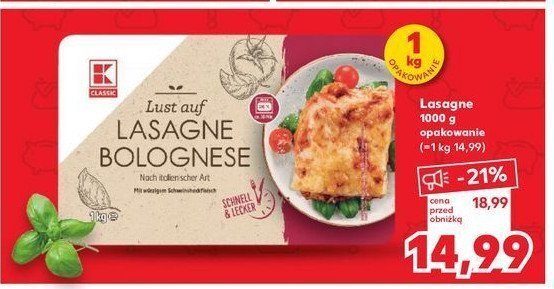 Lasagne bolognese K-classic promocja