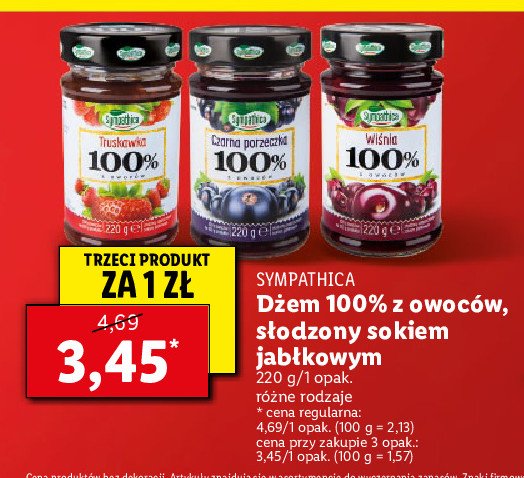 Dżem z czarnej porzeczki Sympathica promocja