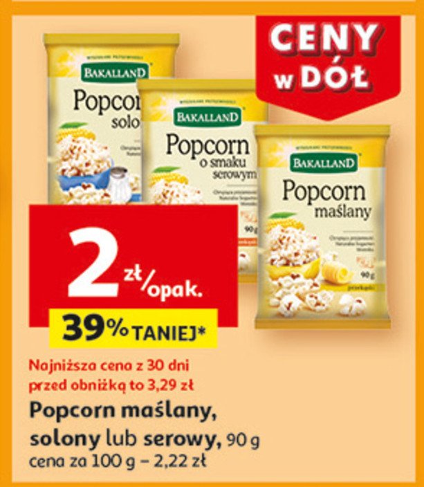 Popcorn serowy Bakalland promocja w Auchan