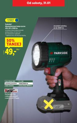 Lampa ręczna LED akumulatorowa 20V 2500lm promocja w Lidl