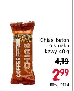 Baton zbożowy z ziarnami kawy i naturalną kofeiną Chias promocja