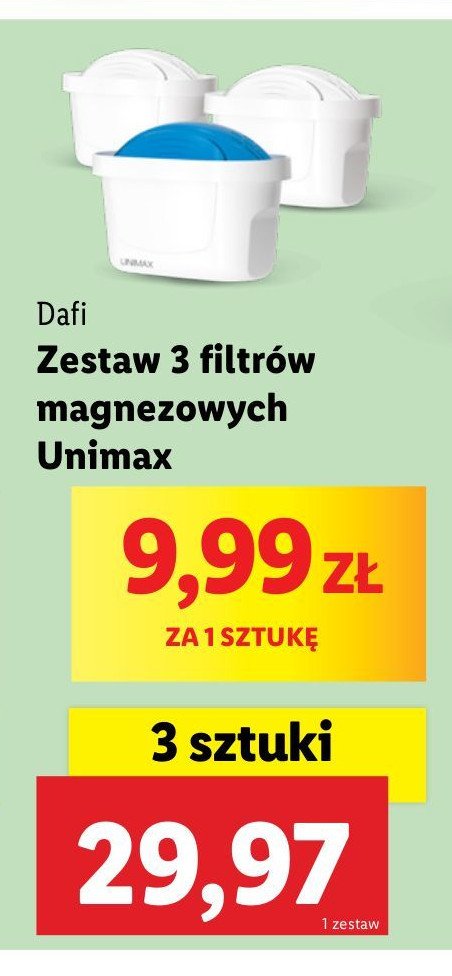 Wkład filtrujący unimax Dafi promocja w Lidl