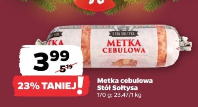 Metka cebulowa stół Sołtysa promocja w Netto