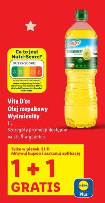 Olej rzepakowy Vita D'or Wyśmienity promocja w Lidl
