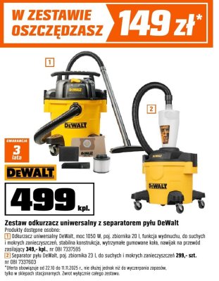 Zestaw odkurzacz uniwersalny z separatorem pyłu DeWalt promocja w OBI