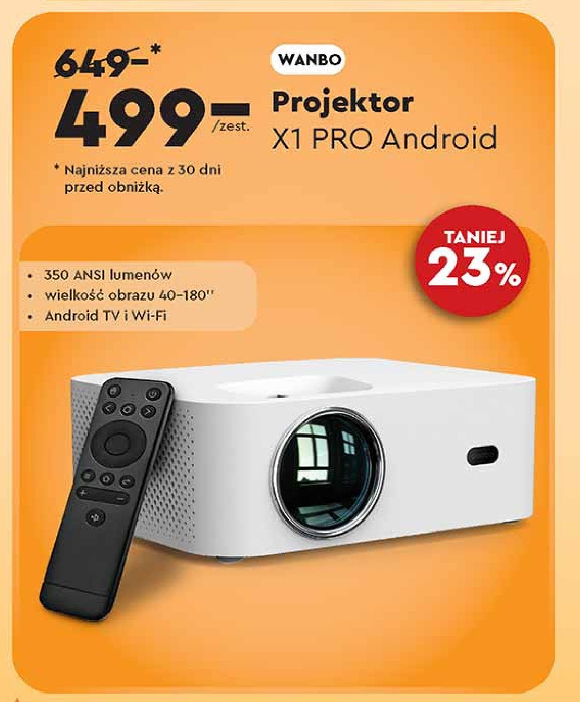 Projektor x1 pro Wanbo promocja w Biedronka