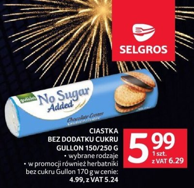 Ciastka bez dodatku cukru Gullon 150/250 g różne rodzaje promocja w Selgros