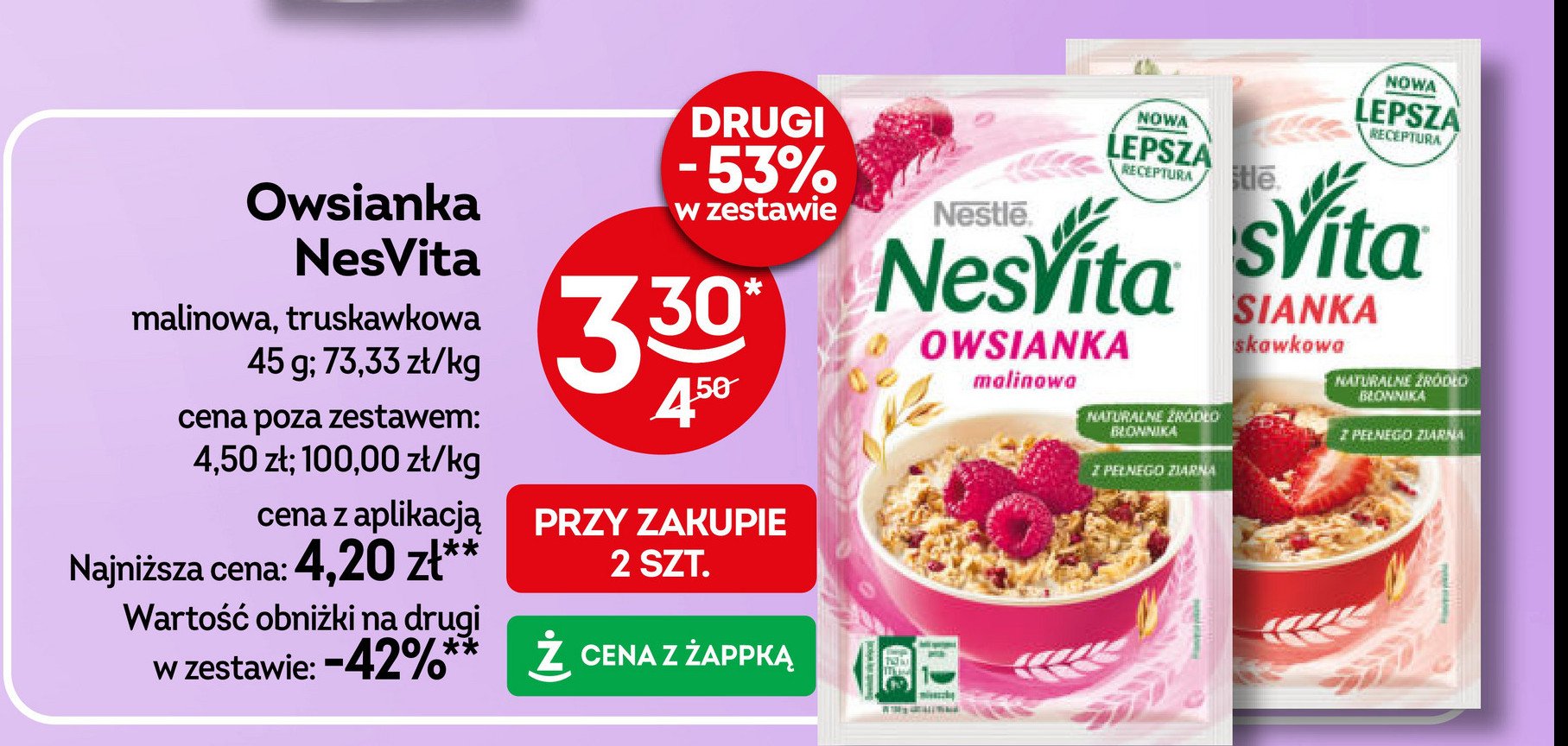 Owsianka malinowa Nesvita (nestle) promocja w Żabka