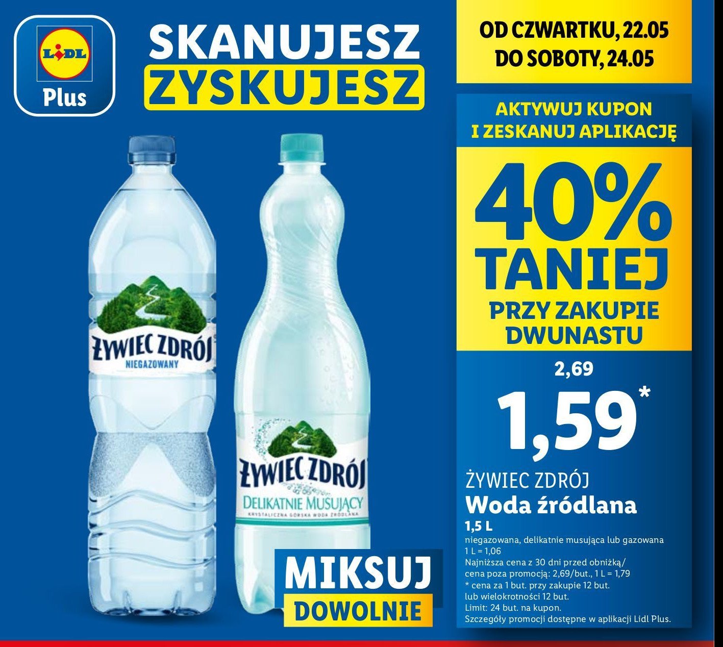 Woda lekki gaz Żywiec zdrój promocja