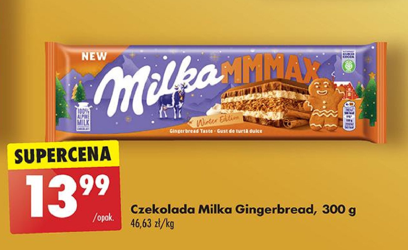 Czekolada gingerbread Milka mmmax promocja