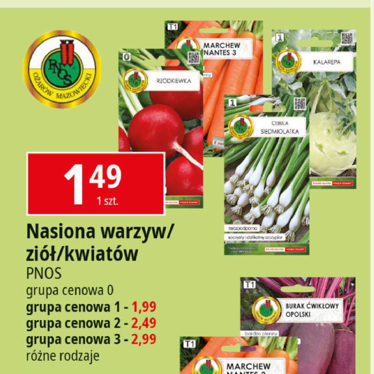 Nasiona warzyw gr. 1 Pnos promocja