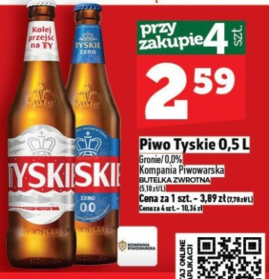 Piwo Tyskie 0,5l promocja w TOPAZ