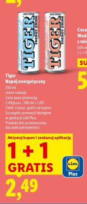 Napój energetyczny Tiger promocja w Lidl