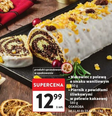 Makowiec z polewą o smaku waniliowym OSKROBA promocja w Intermarche