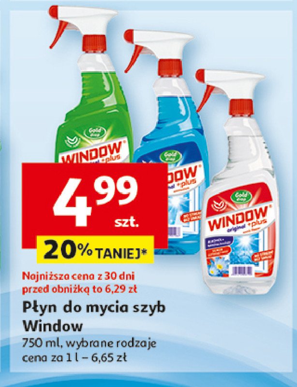 Płyn do szyb czerwony Gold drop window original plus promocja