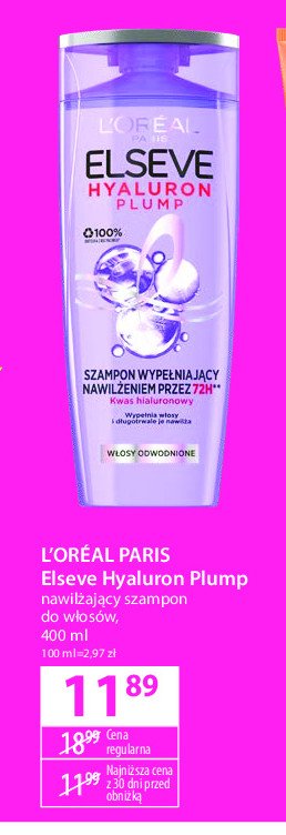 Szampon do włosów L'oreal elseve hyaluron plump promocja