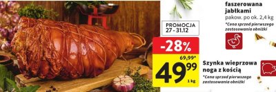Szynka wieprzowa noga z kością promocja w Intermarche