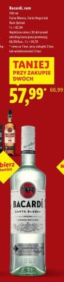 Rum Bacardi Carta Negra lub Rum Spiced 700 ml promocja w Lidl