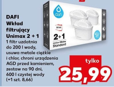 Wkład filtrujący Unimax 2 + 1 promocja w Kaufland