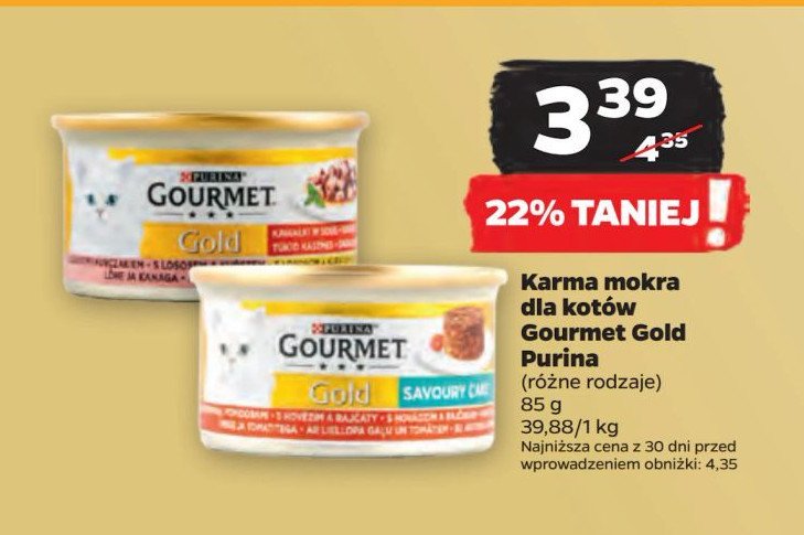 Karma dla kota z łososiem Purina gourmet gold promocja