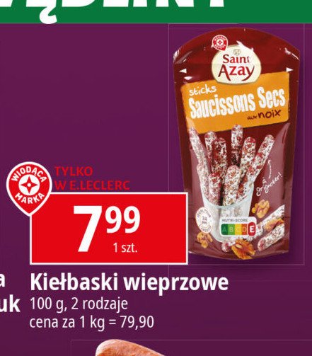 Kiełbaski wieprzowe Wiodąca marka saint azay promocja