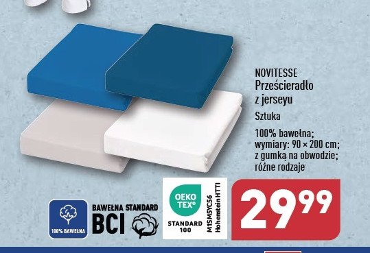 Prze艣cierad艂o z jerseyu z gumk膮 90 x 200 cm Novitesse promocja