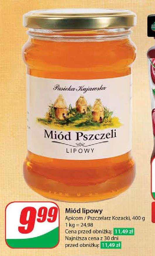 Miód pszczeli lipowy Pasieka kujawska promocja w Dino