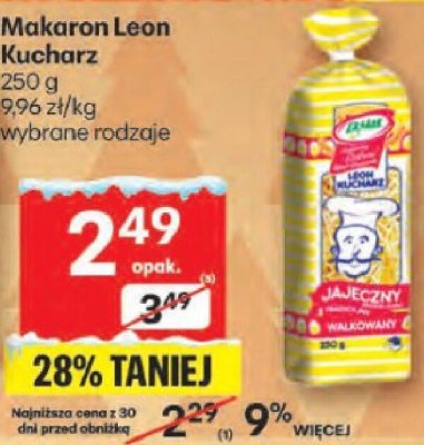 Makaron Leon Kucharz wybrane rodzaje promocja w Delikatesy Centrum
