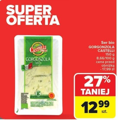 Ser bio GORGONZOLA CASTELLI promocja w Carrefour Market