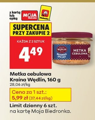 Metka cebulowa Kraina Wędlin, 160 g promocja w Biedronka