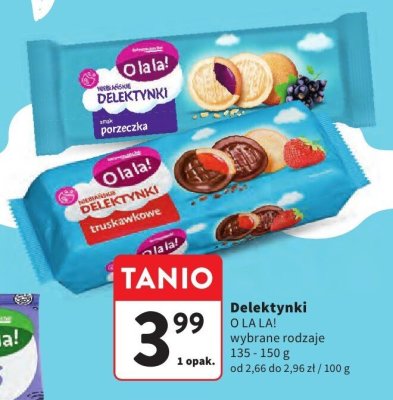 Delektynki O LA LA! wybrane rodzaje porzeczka, truskawkowe promocja w Intermarche