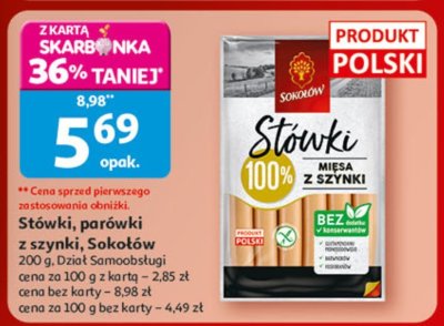 Stówki, parówki z szynki Sokołów promocja w Auchan