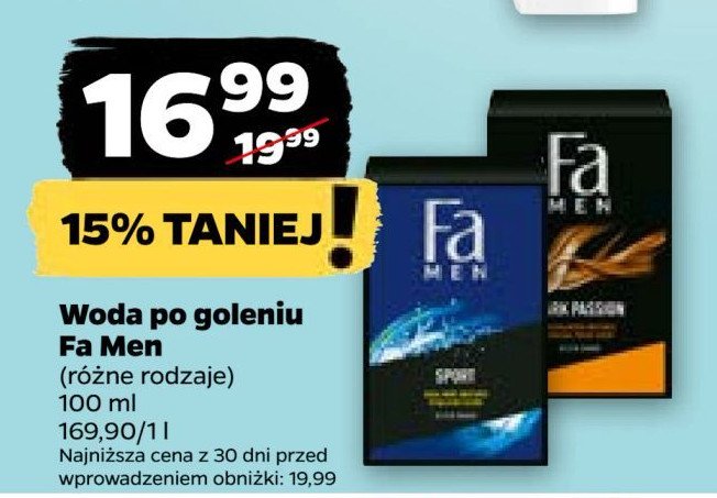 Woda po goleniu FA MEN DARK PASSION promocja