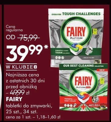 Tabletki do zmywarki Fairy, 25 szt., 34 szt. promocja w Super-Pharm
