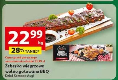 Żeberka wieprzowe wolno gotowane BBQ promocja w Auchan