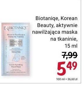 Maska nawilżająca na tkaninie z sokiem z aloesu Biotaniqe korean beauty promocja