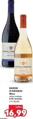 Wino BARON D'ARIGNAC różne rodzaje 0,75 l butelka promocja w Kaufland