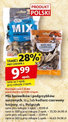Mix borowików i podgrzybków suszonych 30g lub koźlarz czerwony krainy 50g promocja w Auchan