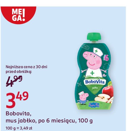 Mus jabłkowy peppa pig Bobovita promocja w Rossmann