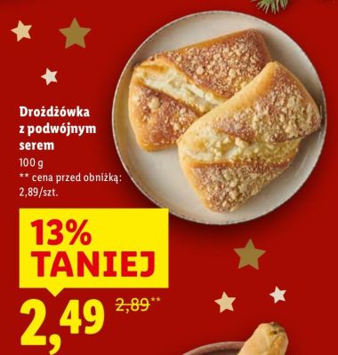 Drożdżówka z podwójnym serem promocja w Lidl