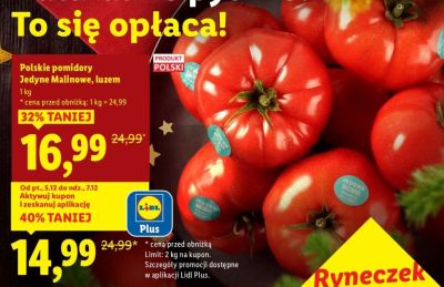Pomidory Polskie pomidory Jedyne Malinowe, luzem promocja w Lidl