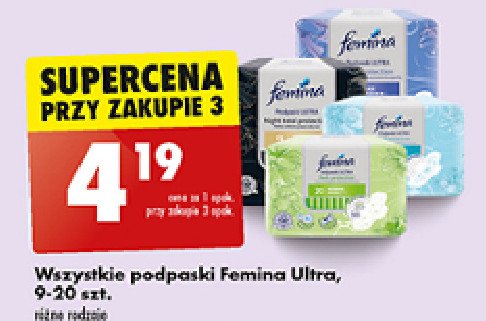 Podpaski higieniczne maxi plus ze skrzydełkami Femina ultra promocja