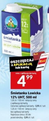 Śmietanka Łowicka 12% UHT, 500 ml promocja w Twój Market
