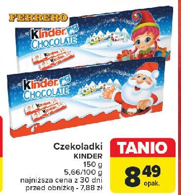 Czekoladki świąteczne elf Kinder chocolate promocja w Carrefour Market