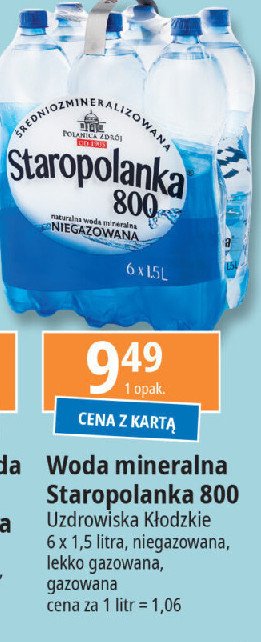 Woda gazowana Staropolanka 800 promocja