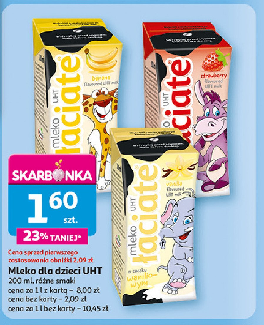 Mleko bananowe Łaciate promocja w Auchan