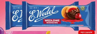 Biszkopty z galaretką wiśniową Wedlowe  promocja w Dino
