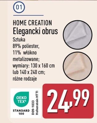 Elegancki obrus HOME CREATION promocja w Aldi