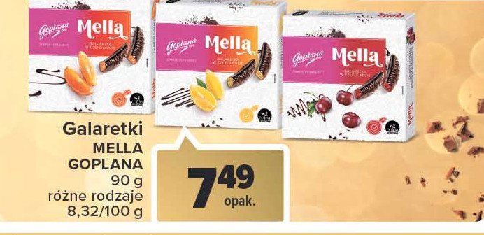 Galaretka w czekoladzie wiśniowa Goplana mella promocja